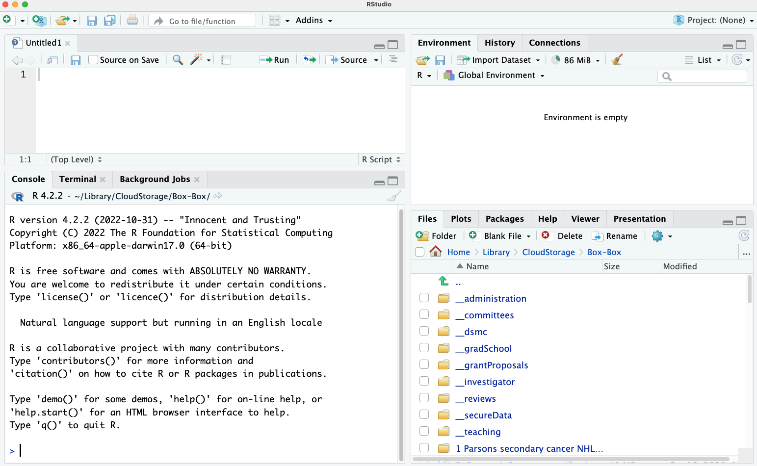 RStudio IDE screenshot showing the overall layout