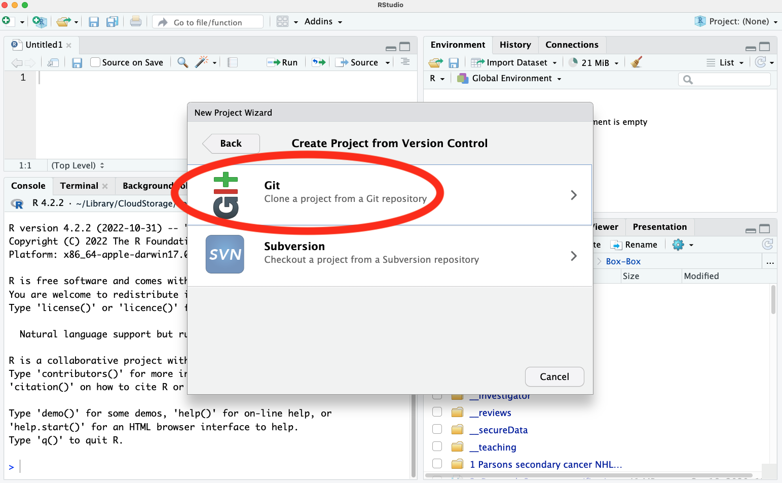 RStudio IDE screenshot showing the help panel