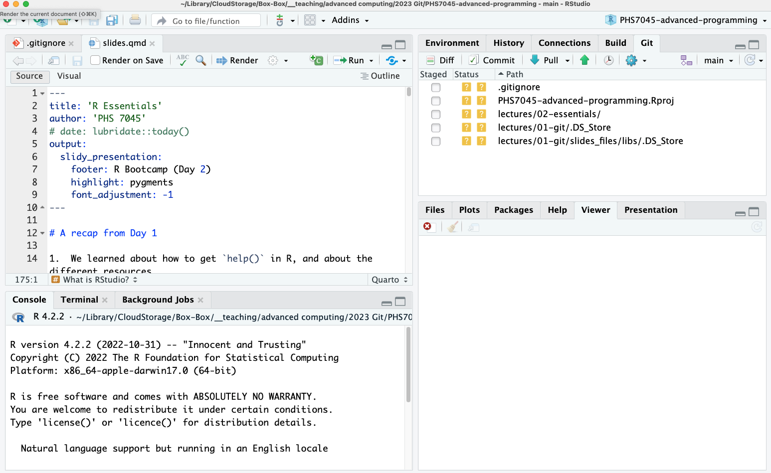 RStudio IDE screenshot showing the connections panel